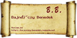 Bajnóczy Benedek névjegykártya